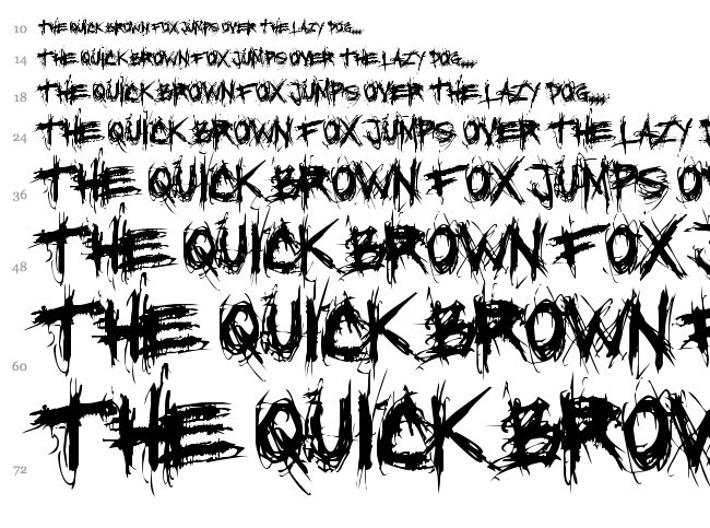XXII Scratch font waterfall